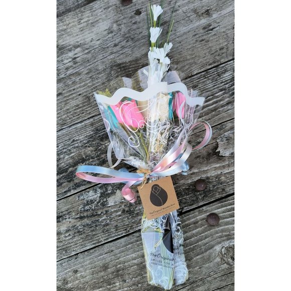 1 Dozen Gender Reveal Wooden Rose Flower Bouquet. The Original Wooden Rose - Picture 6 of 9